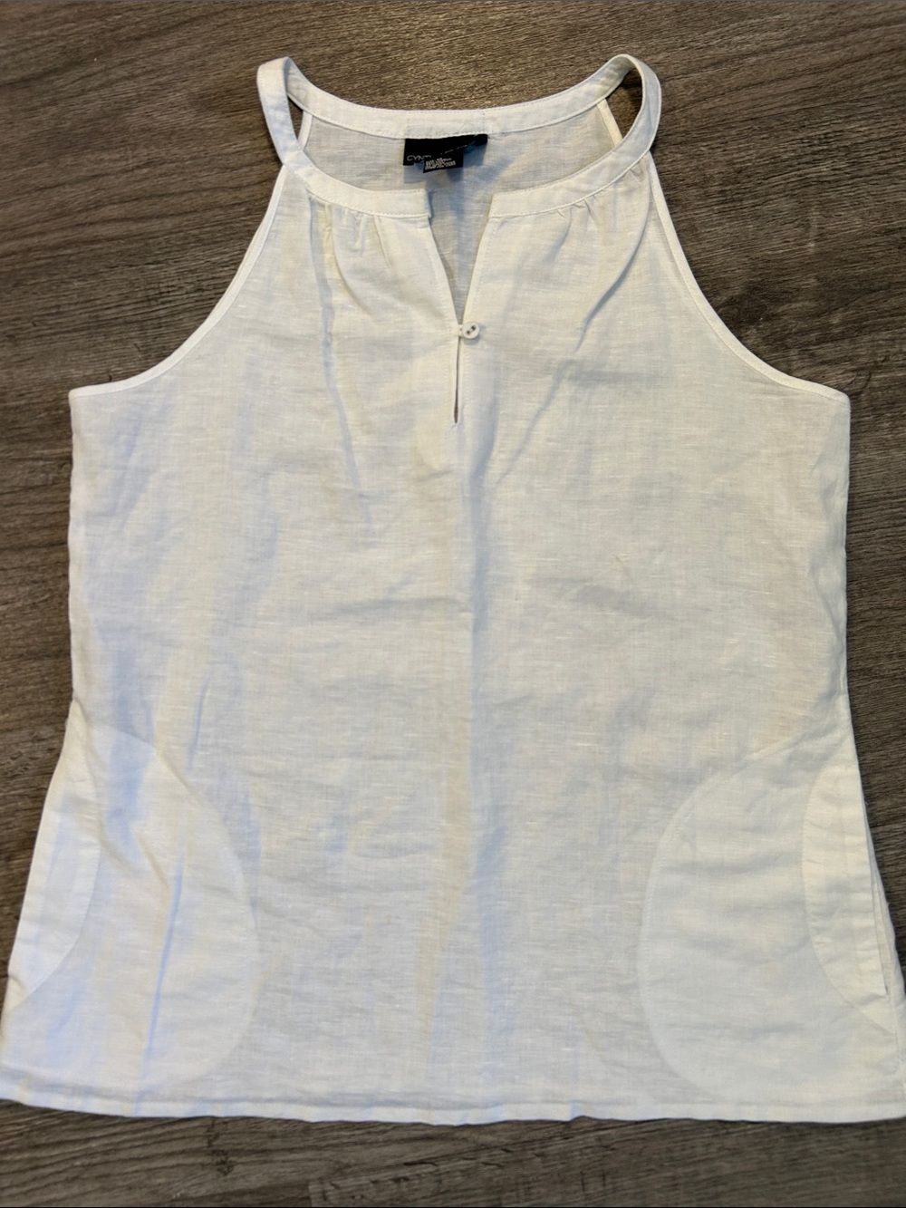 Cynthia Rowley Linen Cotton Sleeveless Blouse White Tank Top Medium - Picture 2 of 8